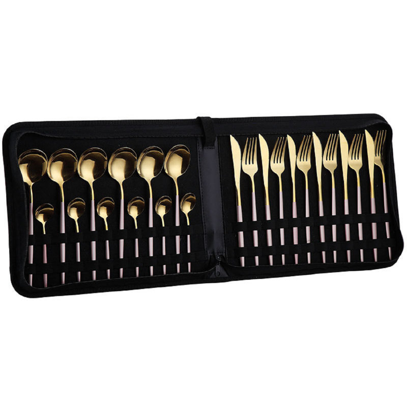 Ensemble de couverts en acier inoxydable Paloff, Rose/or