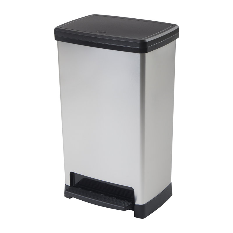 Dachelle Plastic Pedal Kitchen Trash Can, 65.4cm H x 39cm W x 29 cm D, 50L