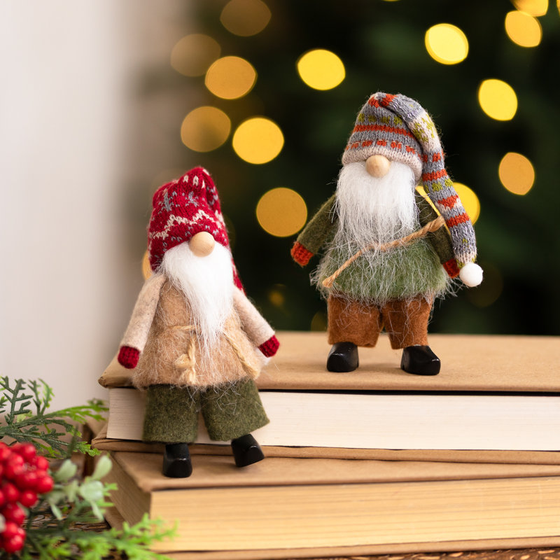 Décorations de Noël debout gnomes nordiques debout - 4,75 po - ensemble de 2