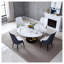 Ensemble de table de salle à manger 59 po 59 po avec plateau tournant en pierre frittée et base dorée, table de repas moderne pour 8 personnes