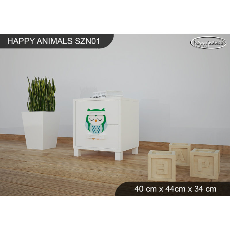 2 Drawer Nightstand, White