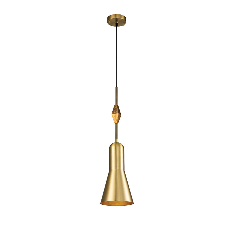 Luminaire suspendu Jesiel, Laiton vieilli, H 25,75 po x l 7 po x P 7 po