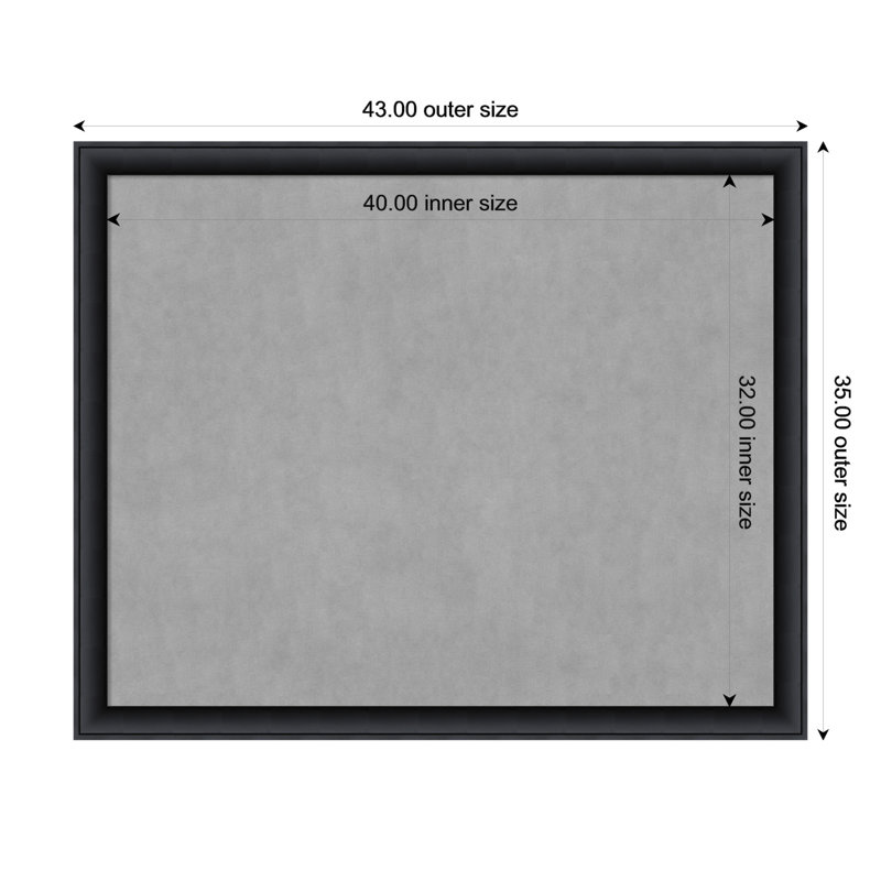 Tableau d'organisation magnétique noir Nero, H 35 po x l 43 po
