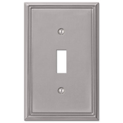 Amerelle Metro Brushed Nickel 1 gang Die-Cast Metal Toggle Wall Plate 1 pk