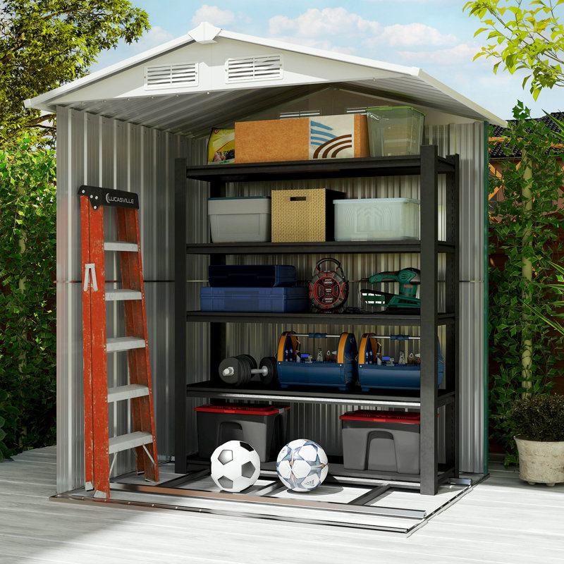 Brely 5 ft. W x 4 ft. Galvanised Steel Pent Garden Shed