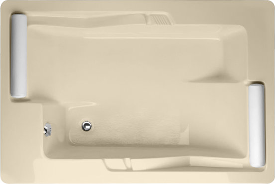 Ashley 72'' L Soaking Bathtub, Bone, Polished Chrome