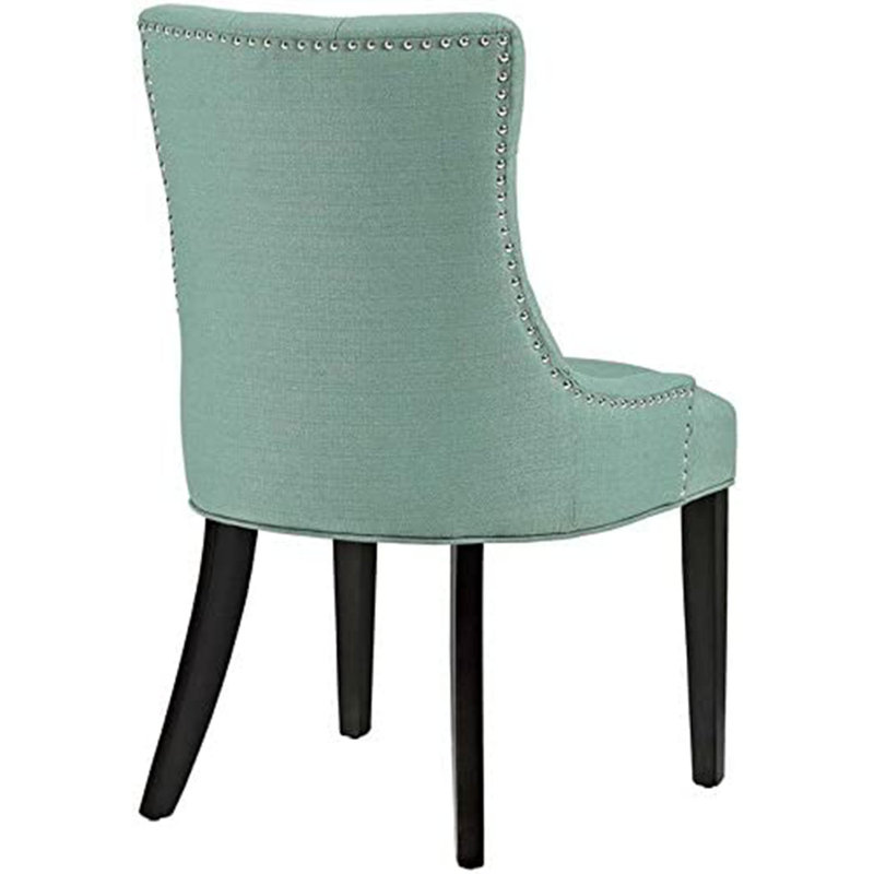 Modern Elegant Button Tufted Upholstered Fabric With Nailhead Trim, Side Chair, Laguna, Laguna