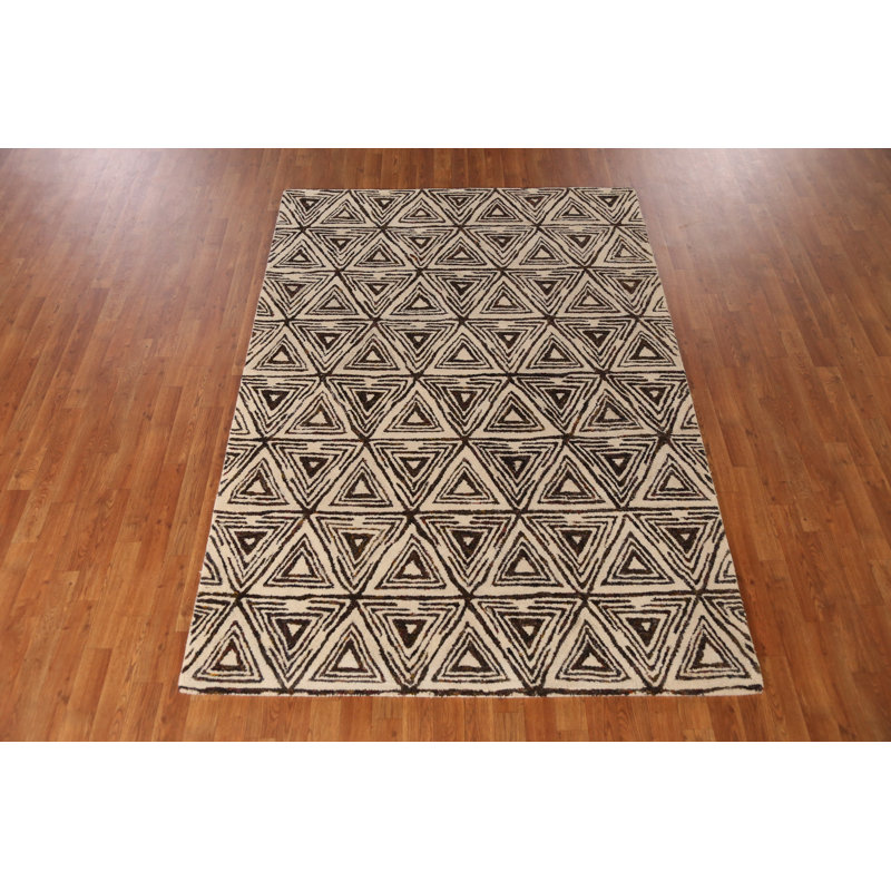 Tapis géométrique moderne fabriqué à la main à motif géométrique