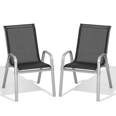 Wittig Stacking Patio Dining Armchair(Set of 2)