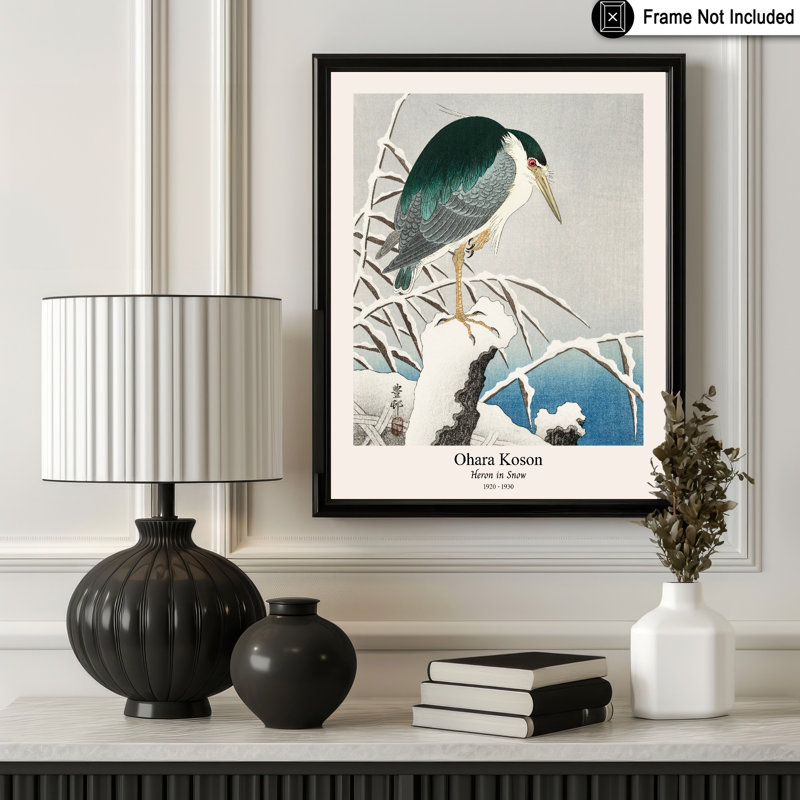 Ohara Koson - Héron dans la neige, Unframed, Poster, 24"H x 32"W
