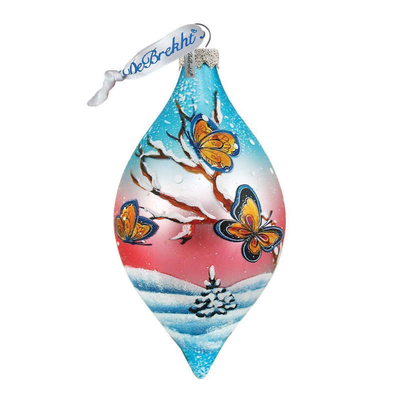 Holiday Splendor 3.5'' Handmade Glass Hanging Figurine Ornament