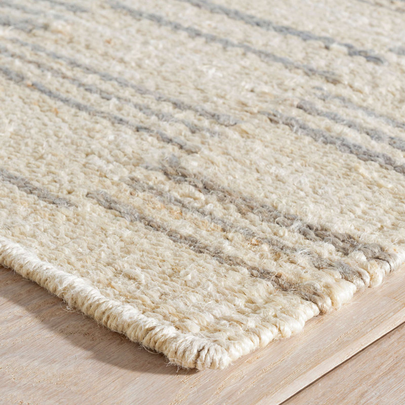 Leni Pewter Blue Handwoven Jute Rug, Rectangle 3' x 5'