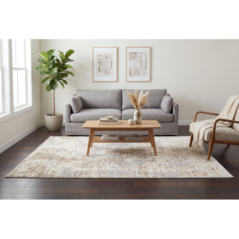 Lakena 12581-189 IVORY/BEIGE/GREY, Rectangle 5'3" x 7'