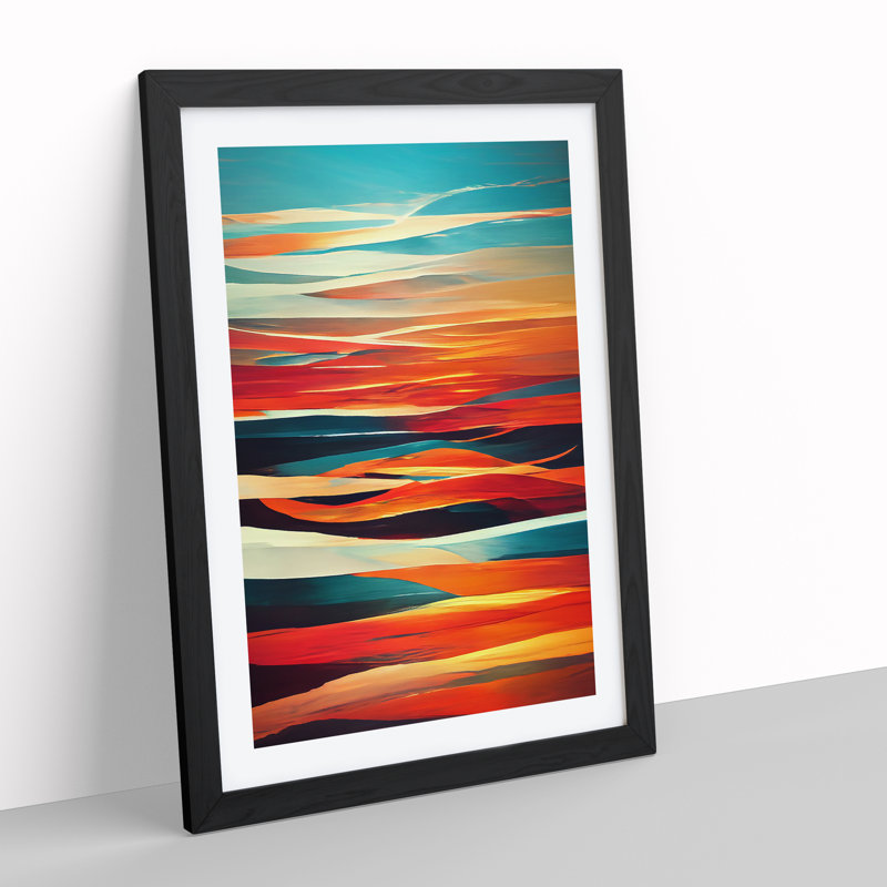 XV1022-4292X Sunset Abstract No.1 - Single Picture Frame Print, 64cm H x 46cm W, Black Framed