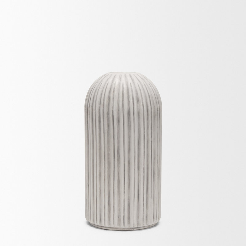 Elynna Tall Floor Vase, Gray, 15.75" H x 8" W x 8" D