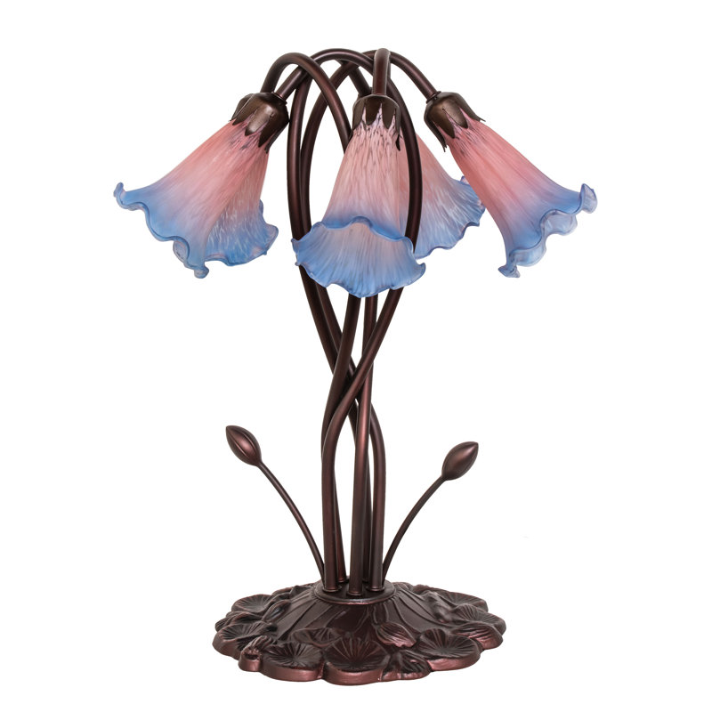 Tiffany Table Lamp, Rocker, Pink/Blue