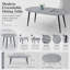 Ensemble de salle à manger extensible 5 pièces avec table en panneau de fibres à densité moyenne et 4 chaises rembourrées en faux suède-133655657