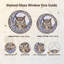 Panneau de vitrail de hibou floral ， H 12 po-1233588894