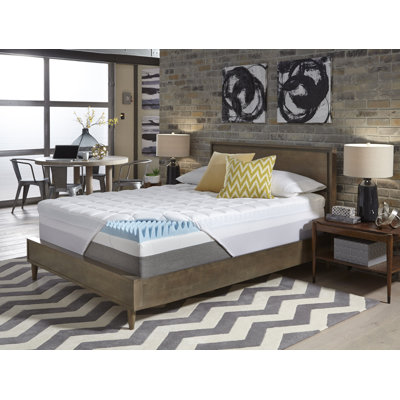Slumber Solutions Reversible Gel Memory Foam and Fiber 2-Piece Topper