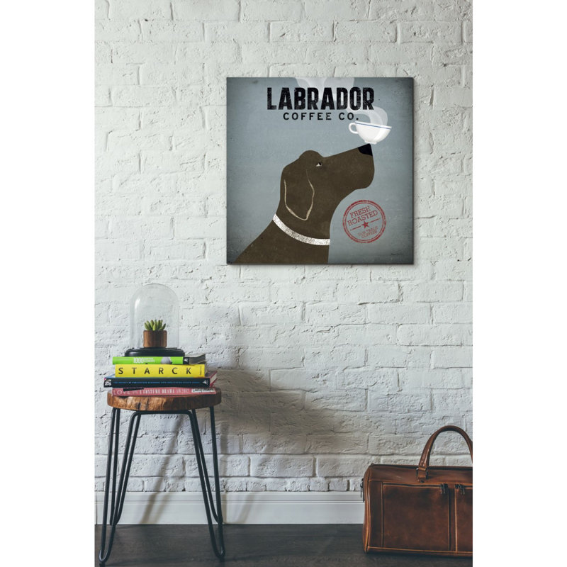 «Labrador Coffee Co» par Ryan Fowler, art mural sur toile, H 26 po x l 26 po x P 1,25 po