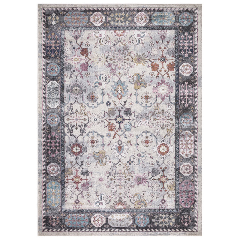 Emmalilly gris marocain usé / gris décoloré, Rectangle 6 pi 7 po x 9 pi 3 po