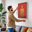 Golden Flame Minimalist - Wrapped Canvas-1386672231-1386672230
