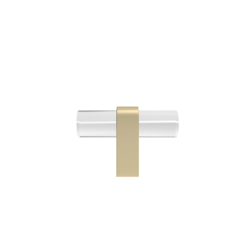 Clarity Acrylic Bar Knob, Satin Brass/Clear Acrylic