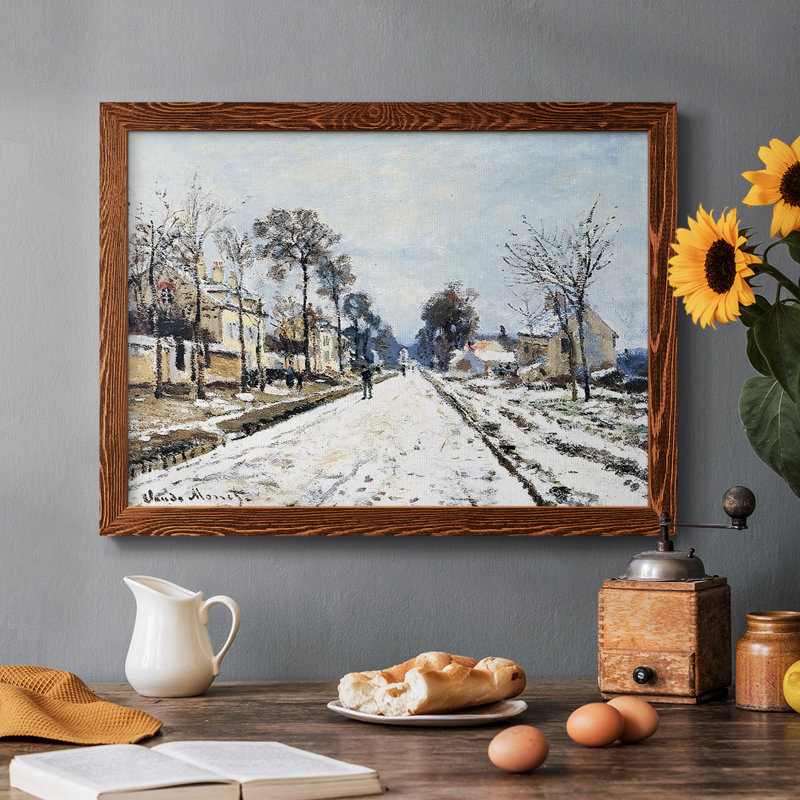 «Snow Effect, The Road To Louveciennes», reproduction d'art sur toile, Érable, H 26 po x l 38 po x P 1,5 po