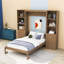 Grand lit escamotable en bois avec tablettes et armoires de rangement