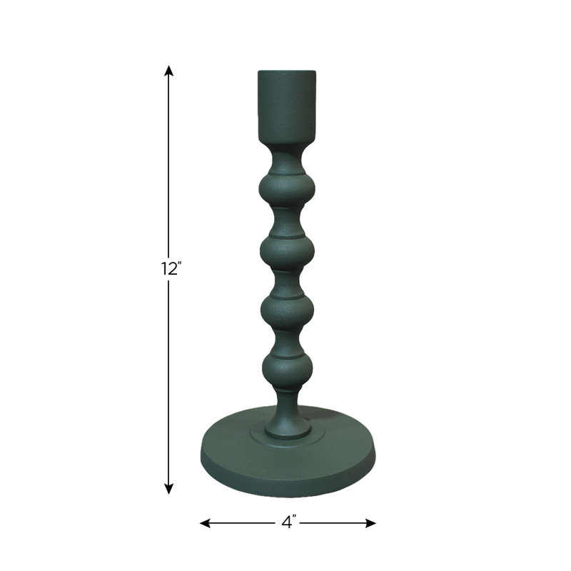 Bougeoir de table en aluminium 12 po, Vert, H 12 po x l 4 po x P 4 po