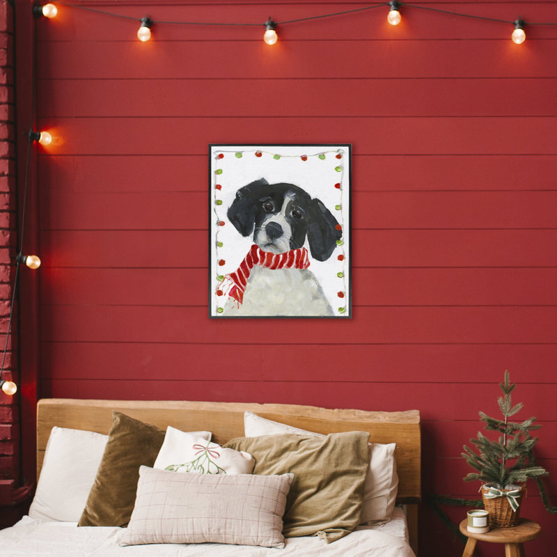 «Santa Paws Dog», estampe numérique, conception de Sally Swatland, Giclée encadrée noir minuit, H 30 po x l 24 po