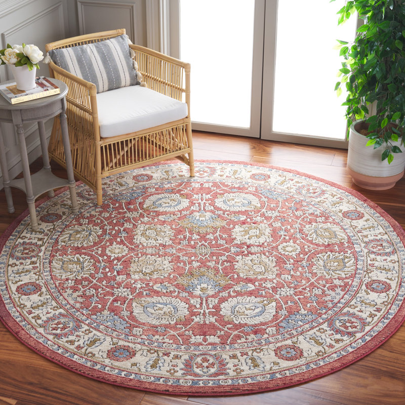 Rosewood Performance Oriental Rug, Round 6'7"