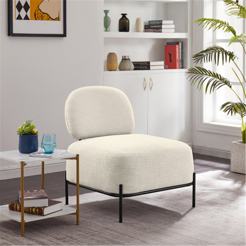 Chaise d'appoint de 27,8 po Leotrim, Polyester ivoire