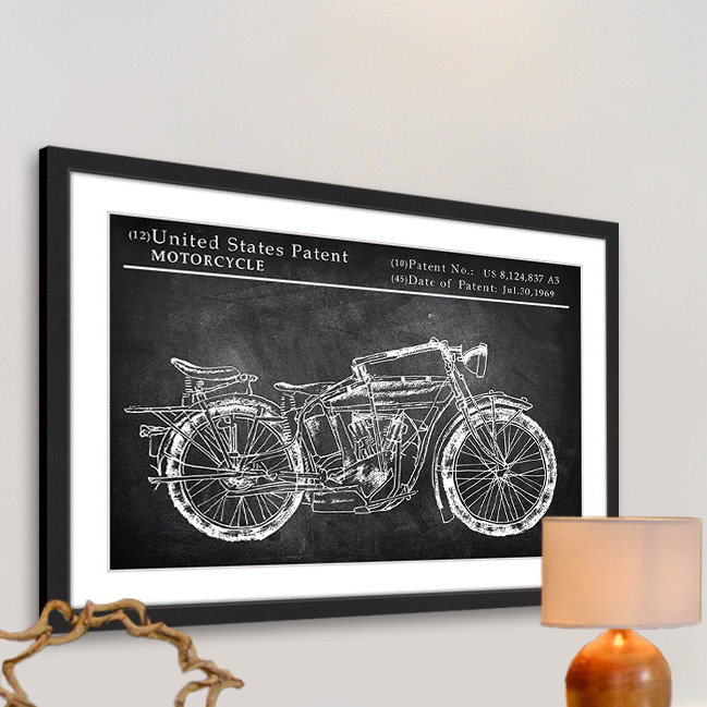 « triumph speed double », reproduction d’art encadrée, H 12 po x l 18 po x P 1,5 po