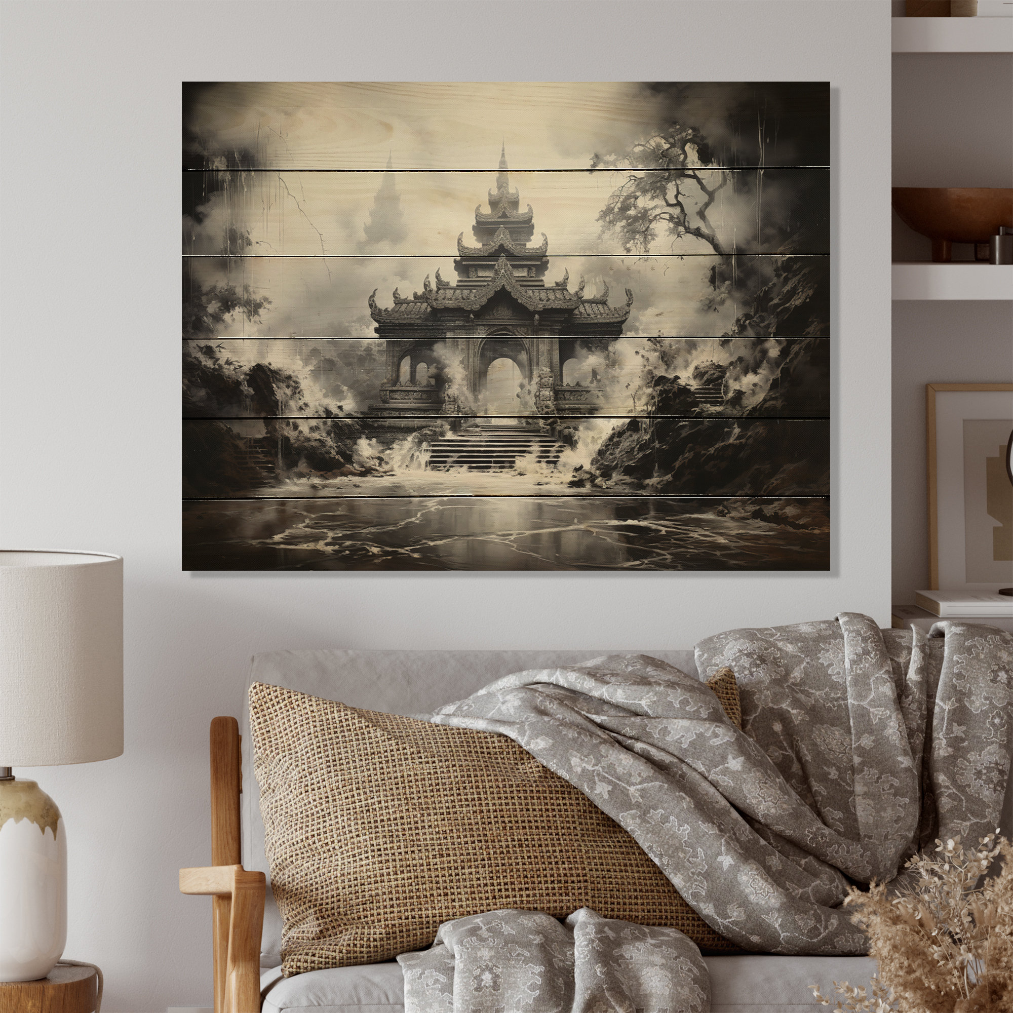 Red Barrel Studio® Kaleigha Thailand Temple Spiritual Glow I On Wood ...