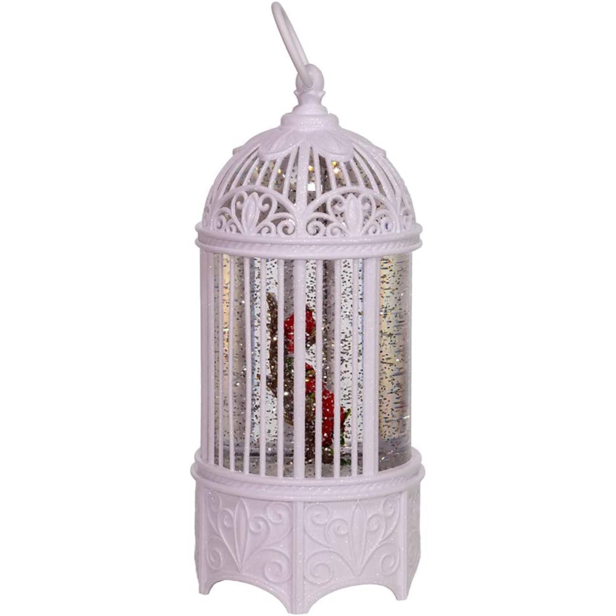 Kurt Adler Battery-Operated LED Swirl Cardinals in Water Bird Cage ...