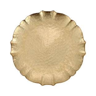 Assiette de service en verre baroque