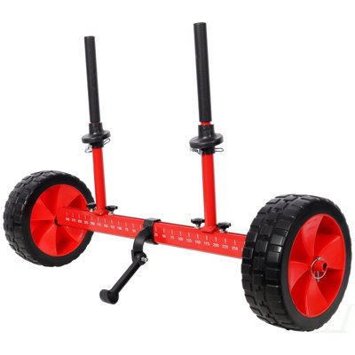 Sit On Top Kayak Cart, Heavy-Duty Plug-in Kayak Cart Dolly with 10 Inch Airless Wheels,Width Adjustable,Red