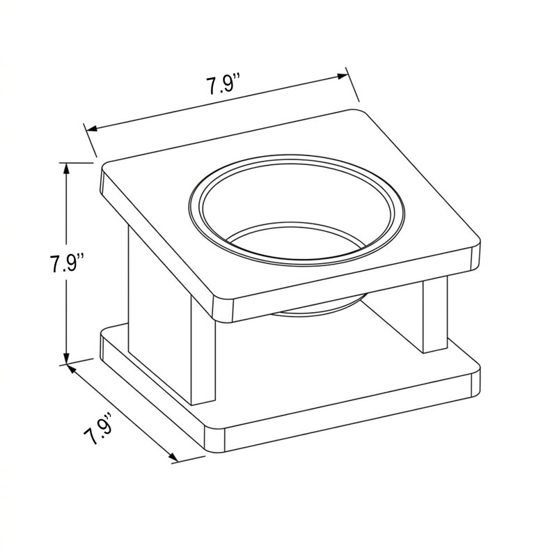 Mangeoire surélevée moderne en bois naturel pour un seul animal de compagnie avec bol en acier inoxydable (5,5 po de diamètre x 2,2 po de hauteur)