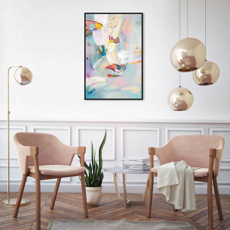 Sunny Chicago - peinture sur toile, Toile encadrée noire, H 30 po x l 20 po