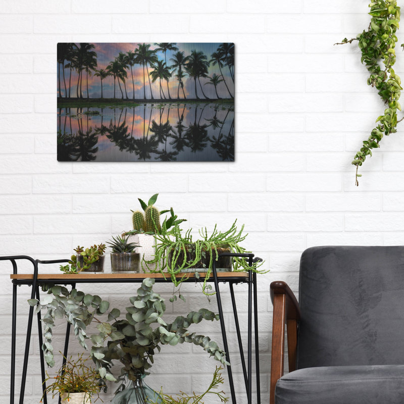 «Palm Reflections» par Dennis Frates, H 12 po x l 16 po