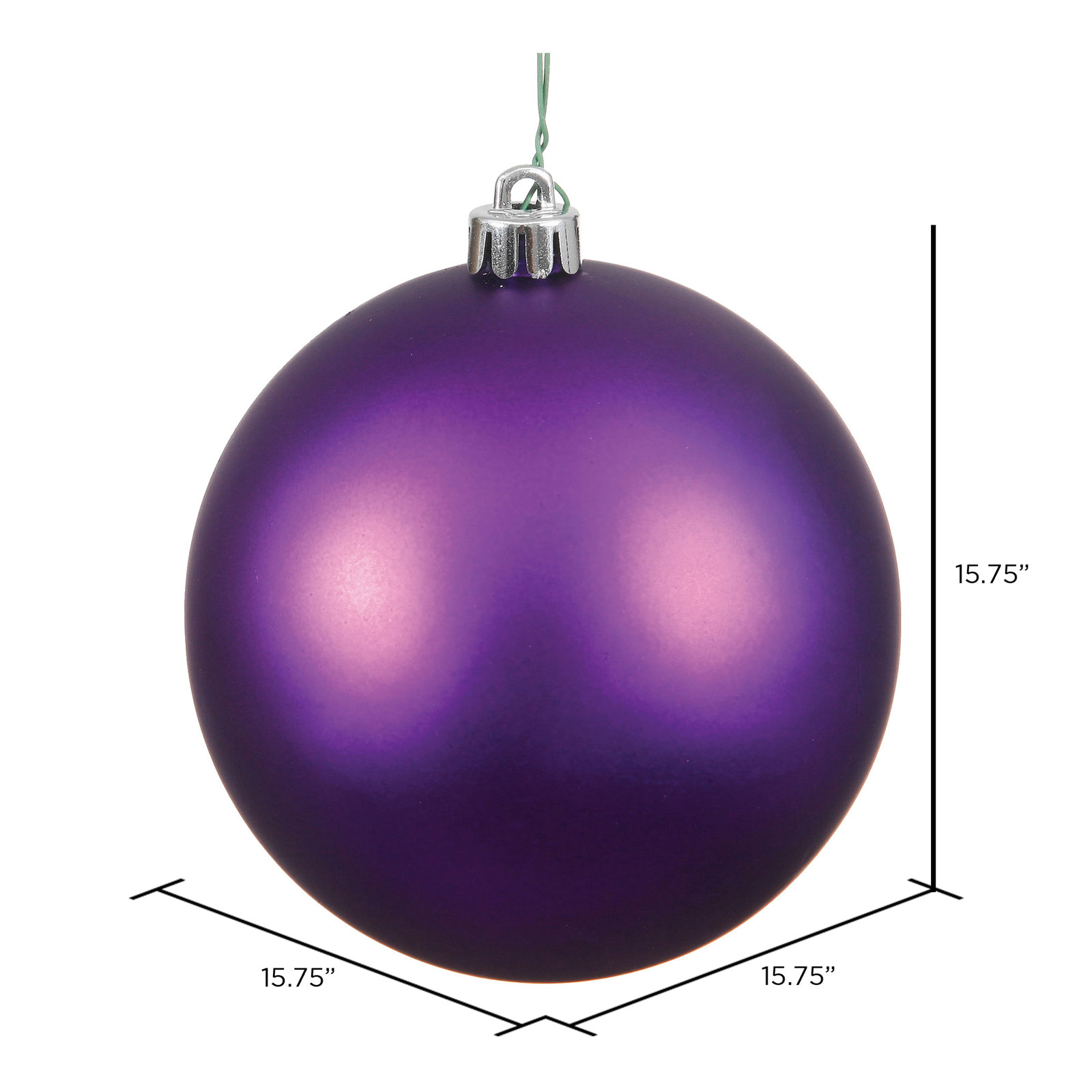 Freeport Park® 16" Shatterproof Bauble, Plum, 15.75" H x 15.75" W x 15.75" D