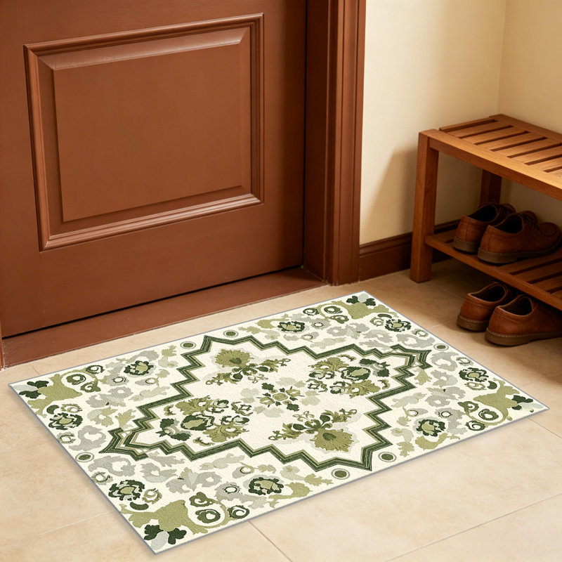 Bohemian Medallion Green carpet-easy to clean, machine-washable, soft and comfortable; suitable for door mats, kitchens, living rooms, bedrooms, corridors, and laundry areas. Easy to clean, durable carpet for home decoration.