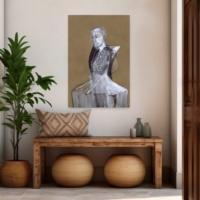 Art mural fantôme en costume, H 48 po x l 32 po