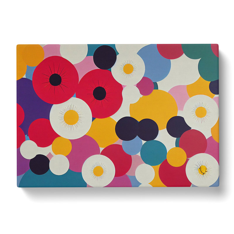 Majestic Abstract Flowers - Wrapped Canvas Print, 35cm H x 50cm W x 3cm D