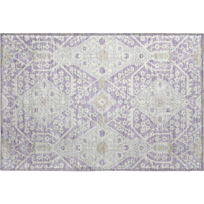 Premium Machine Washable Prisco Lavender Rug