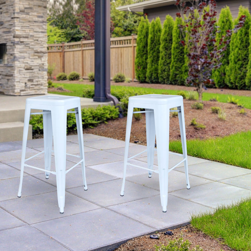 Tabouret bar et de comptoir Itzia, Tabouret de bar (assise de 30 po de hauteur), 2, Blanc