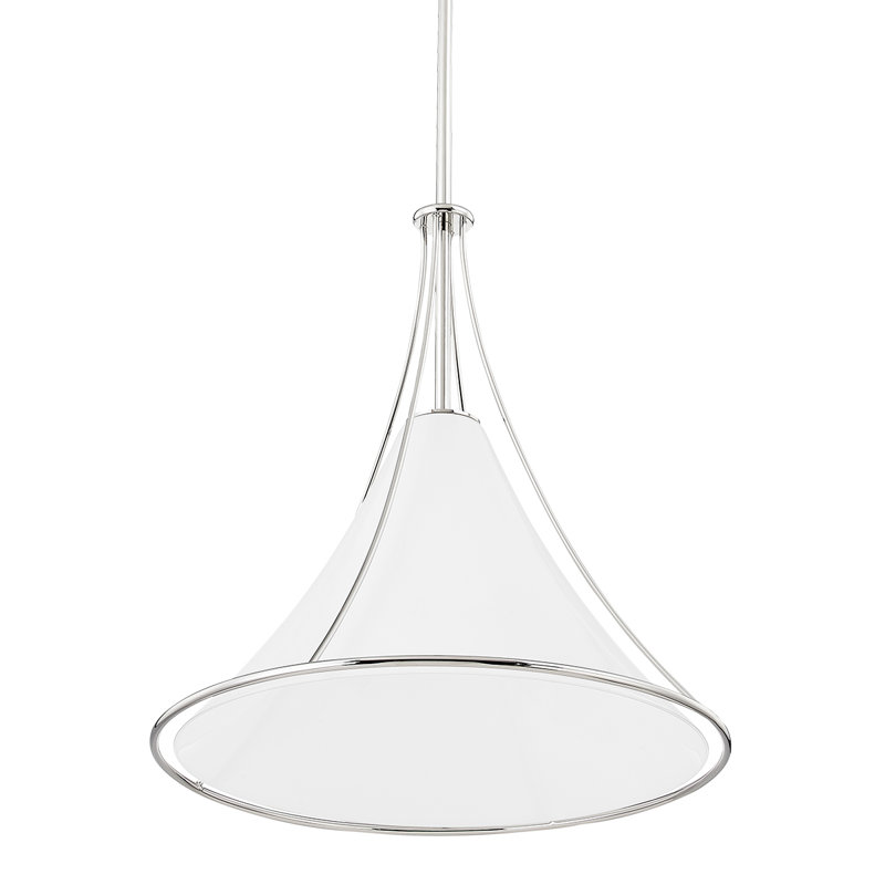 Luminaire suspendu 1 lumière Swift, H 18,5 po x l 17,25 po x P 17,25 po, Nickel poli