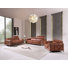 Camel Genuine Leather 3-Piece Sofa, Loveseat & Chair Set with Adjustable Headrests