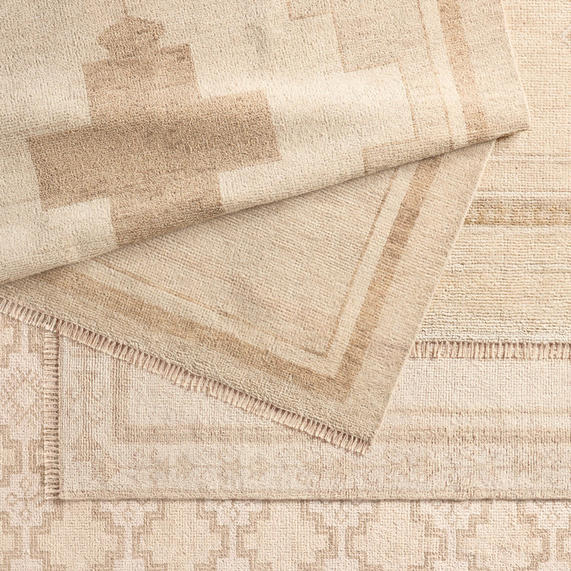 Jaipur Living Elmast Hand Knotted Geometric Beige/Cream Area Rug (6'X9'), Rectangle 8' x 10'